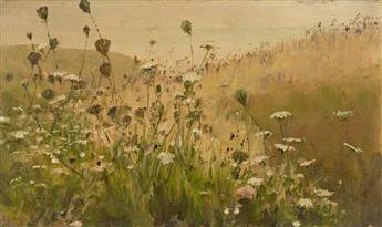 ANNA RICHARDS BREWSTER Landscape with Wildflowers.